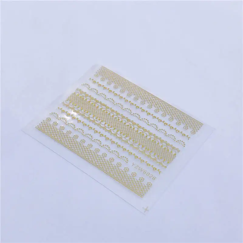 YZW6028 FWC блестящие 3D золотые наклейки для ногтей с золотым блеском, клеящиеся цветы, лоза для маникюра, смешанные наклейки для ногтей - Цвет: YZW6028