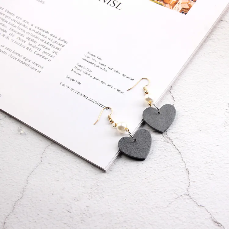 20 шт. деревянные геометрические подвески в виде сердца|Ювелирная фурнитура и