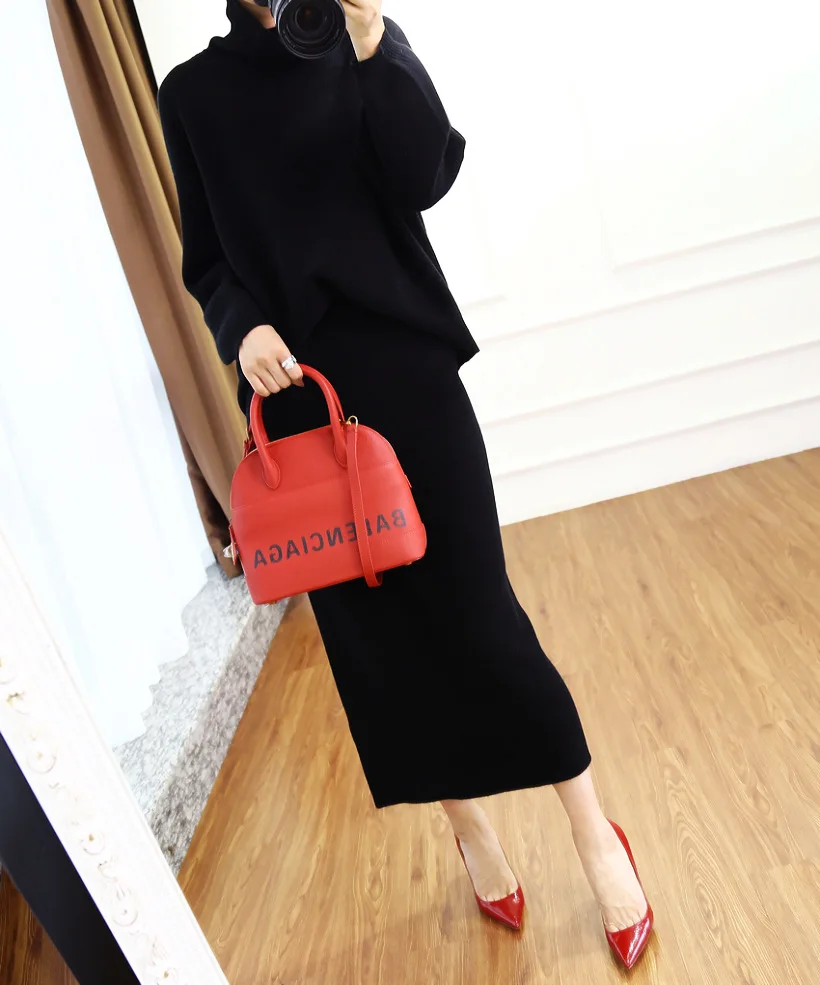 Осень зима 2019 кашемировый свитер с высоким воротником Корейская версия