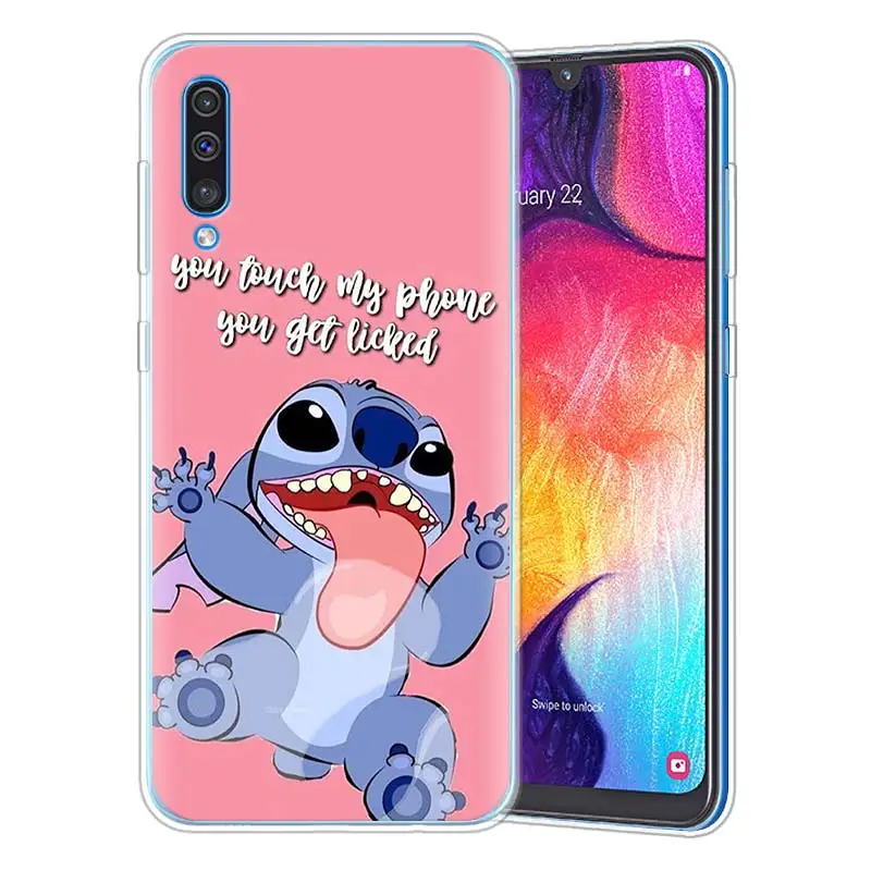 С рисунком из мультфильма «Лило Стич» силиконовые чехлы для samsung Galaxy A71 A51 A90 5G A10 A30 A40 A50 A70 A6 A7 A8+ A9 M30 M50 мягкие чехлы для телефонов