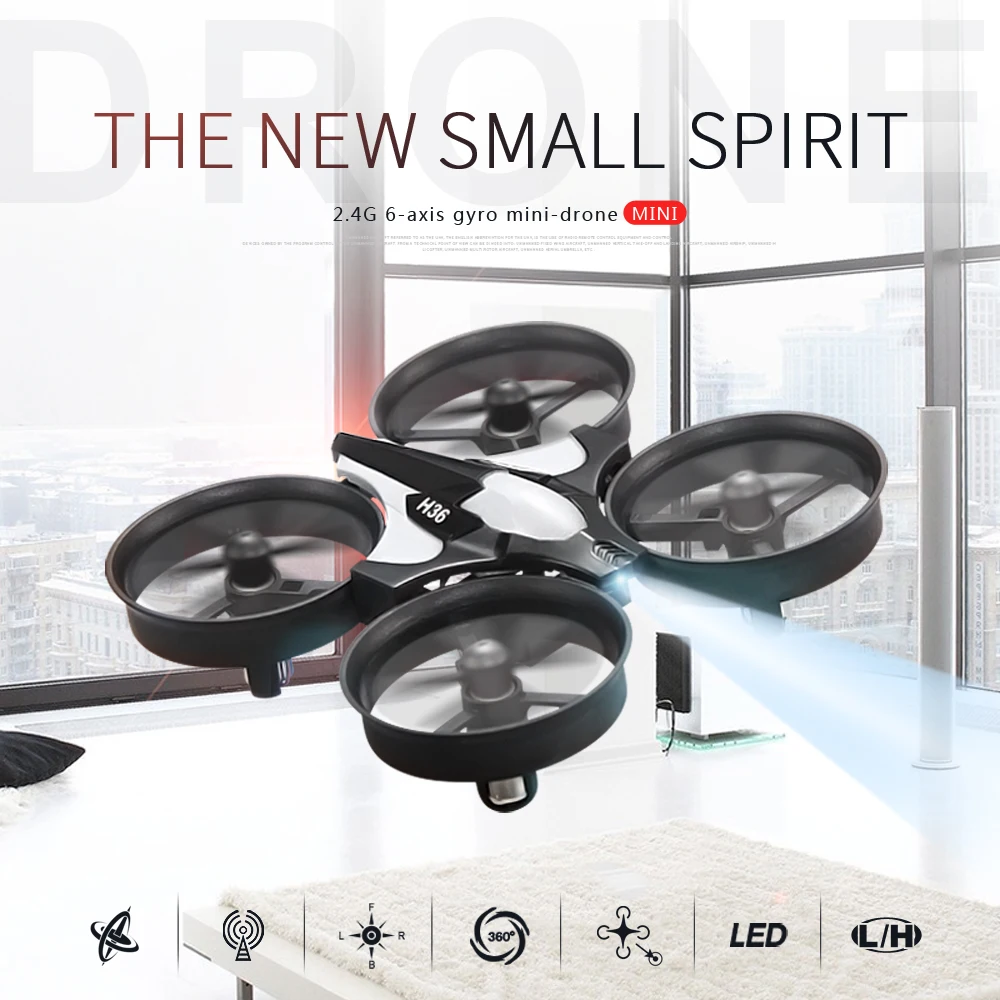 Мини Дрон JJRC H36 RC вертолет Безголовый режим один ключ возврат Квадрокоптер VS H8
