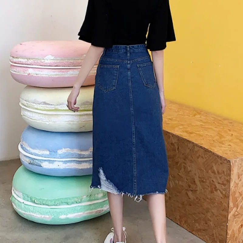 Женская джинсовая юбка летняя с высокой талией а-силуэта | одежда