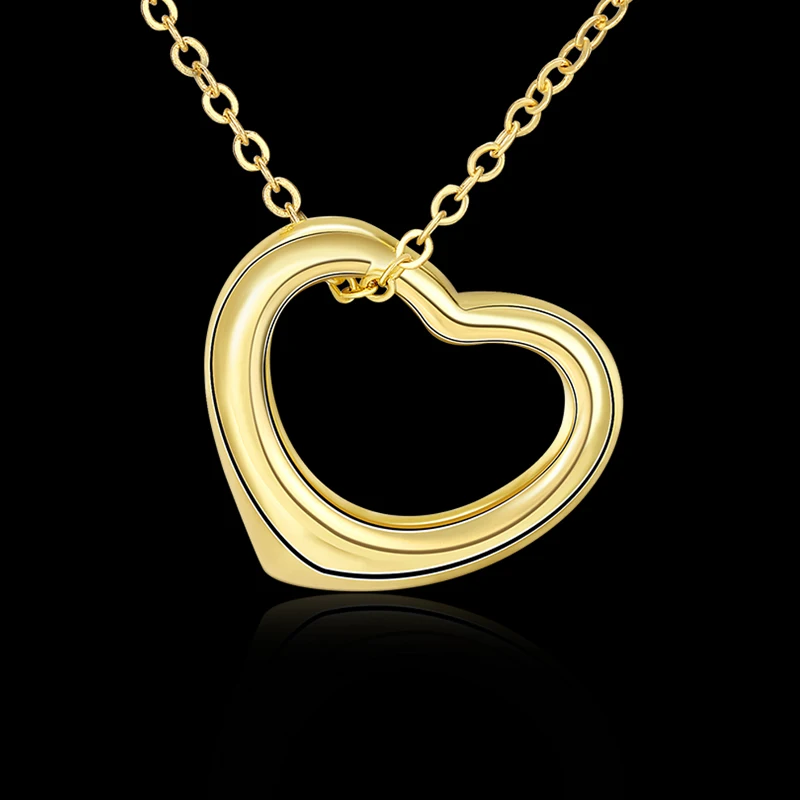 

Exquisite jewelry gold Overlay Fashion Heart Pendant Necklace for womens AP2005