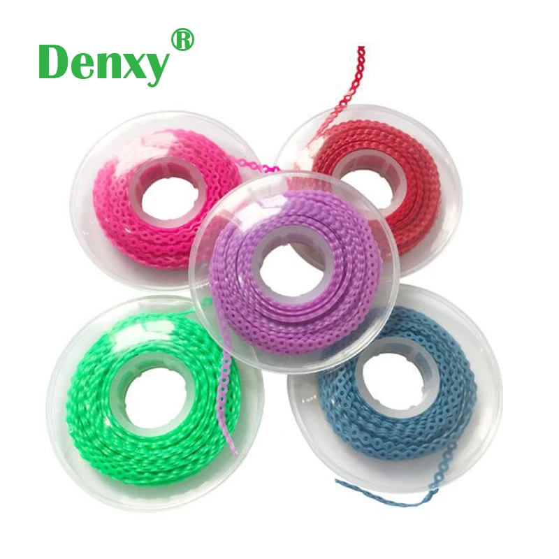 Ортодонтическая цепочка Denxy 5 шт. эластичная Стоматологическая ультрамощная