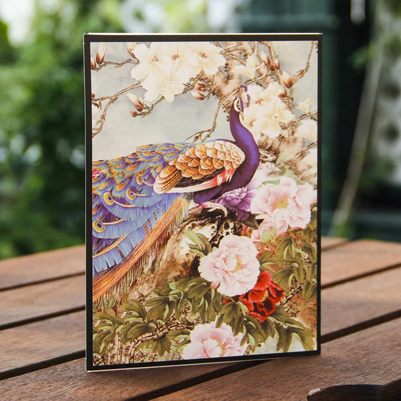 3D Laser Cut Handmade Colorful Cover Flaunting Tail Peacock Paper Greeting Cards PostCard Children Kids Creative Gift |