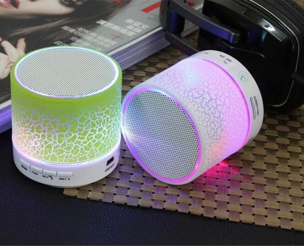 Hoqueen 100 шт./лот мини портативные беспроводные Bluetooth колонки со светодиодной