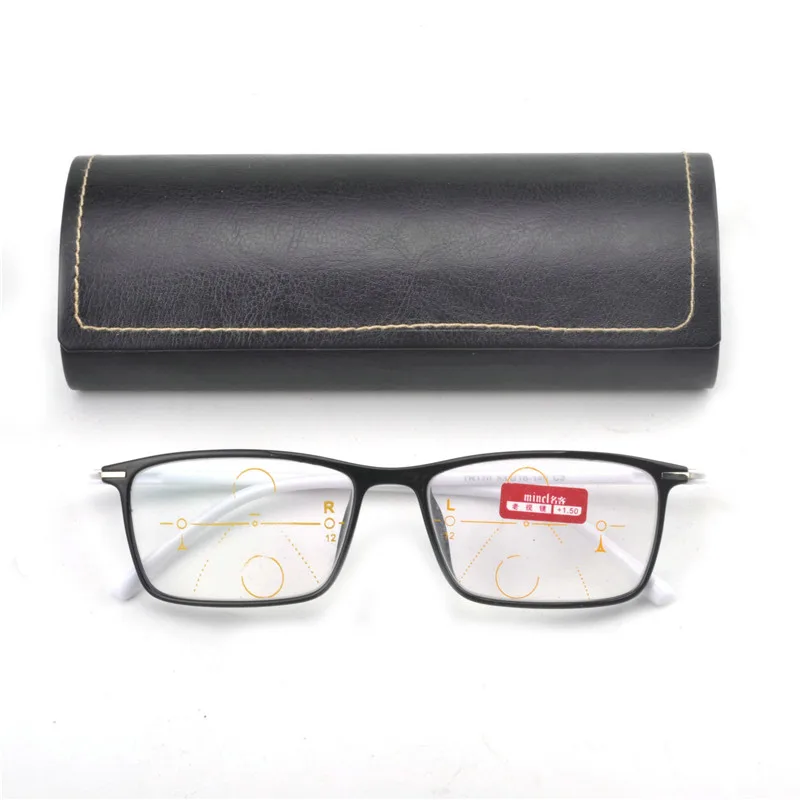 Очки для мужчин прогрессивные очки чтения с чехлом очков металлические без