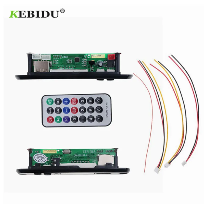 Автомобильный MP3 WMA FM AUX декодер KEBIDU Bluetooth 5 0 плата в 12 В аудио модуль TF радио