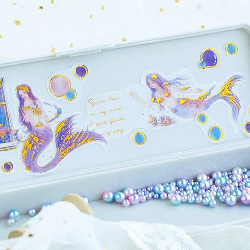 1х Русалка пена Золотая серия декоративный стикер diy мультфильм Скрапбукинг стикер s Скрапбукинг ребенок каваи канцелярские принадлежности