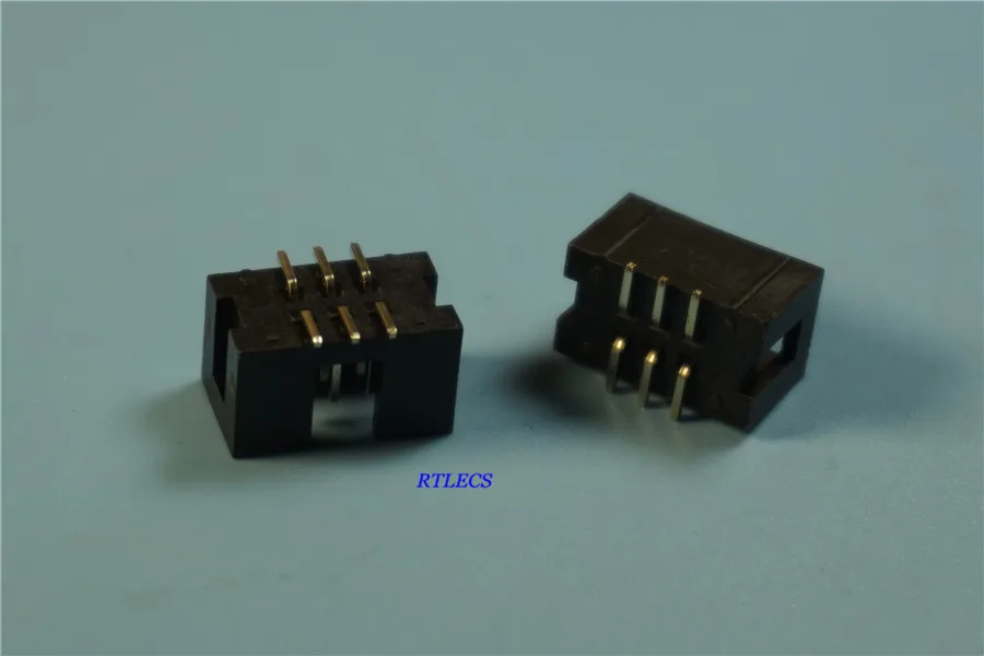 10 шт. SMT 2 54 мм 2x3 штырька 6 P Корпусная коробка штырьковый разъем штыри для IDC прямой