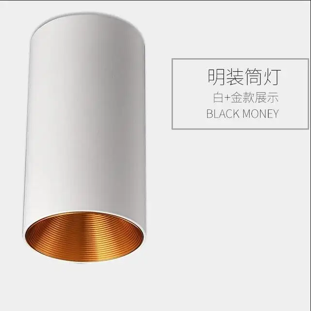 White and Gold Точечный светильник на светодиодах CREE 5 W 9 W 12 W 15 W лампа рассеянного освещения для установки на поверхности COB потолочные лампы точечного освещения AC85-265V GSKGYXGS - Испускаемый цвет: White and Gold