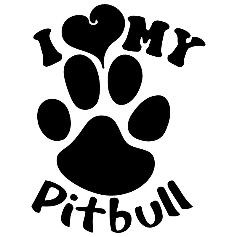 

11.5cm*15.1cm I Love My Pitbull Car-Styling Vinyl Car Sticker S4-0582
