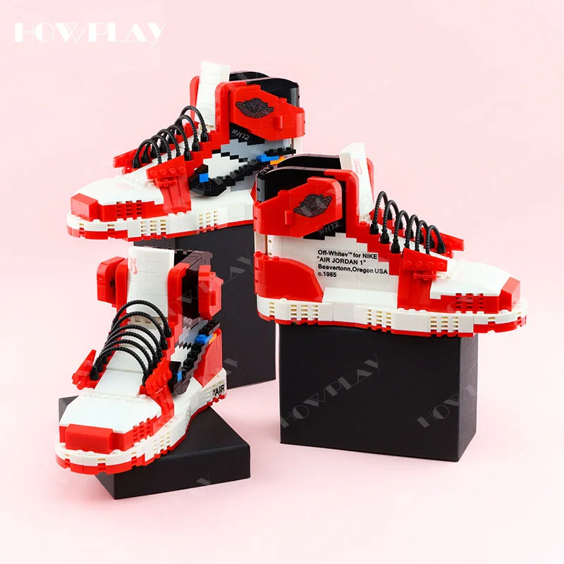 Howplay AJ1 UNC OW баскетбольные кроссовки строительные блоки модель мини коллекция