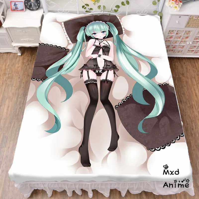Япония аниме Hatsune Снежная Мику простыня пледы одеяло постельное белье Косплей Подарки плоский лист cd024