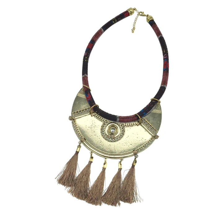 Hot New women bohemian necklace&amppendants camel fringe choker necklace za tribal ethnic boho jewelry mujer vintage tassel bijoux |