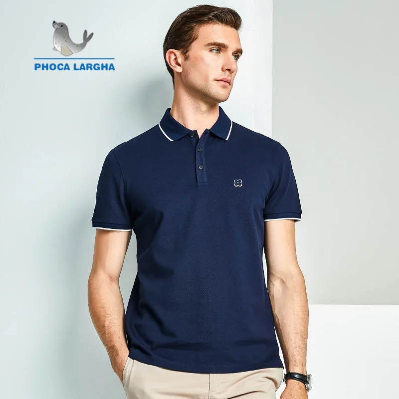Новинка летняя мужская рубашка поло одноцветная высокое качество хлопок рубашки