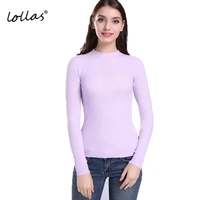 lollas spring women long sleeve turtleneck sweater ladies slim tight bottoming knitted pullovers casual women blouses