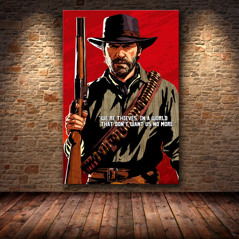 Без рамки игра Плакат Украшение живопись тертые мертвецы: Redemption2 на HD холсте Картина на холсте искусство стены искусства холст - Цвет: 18