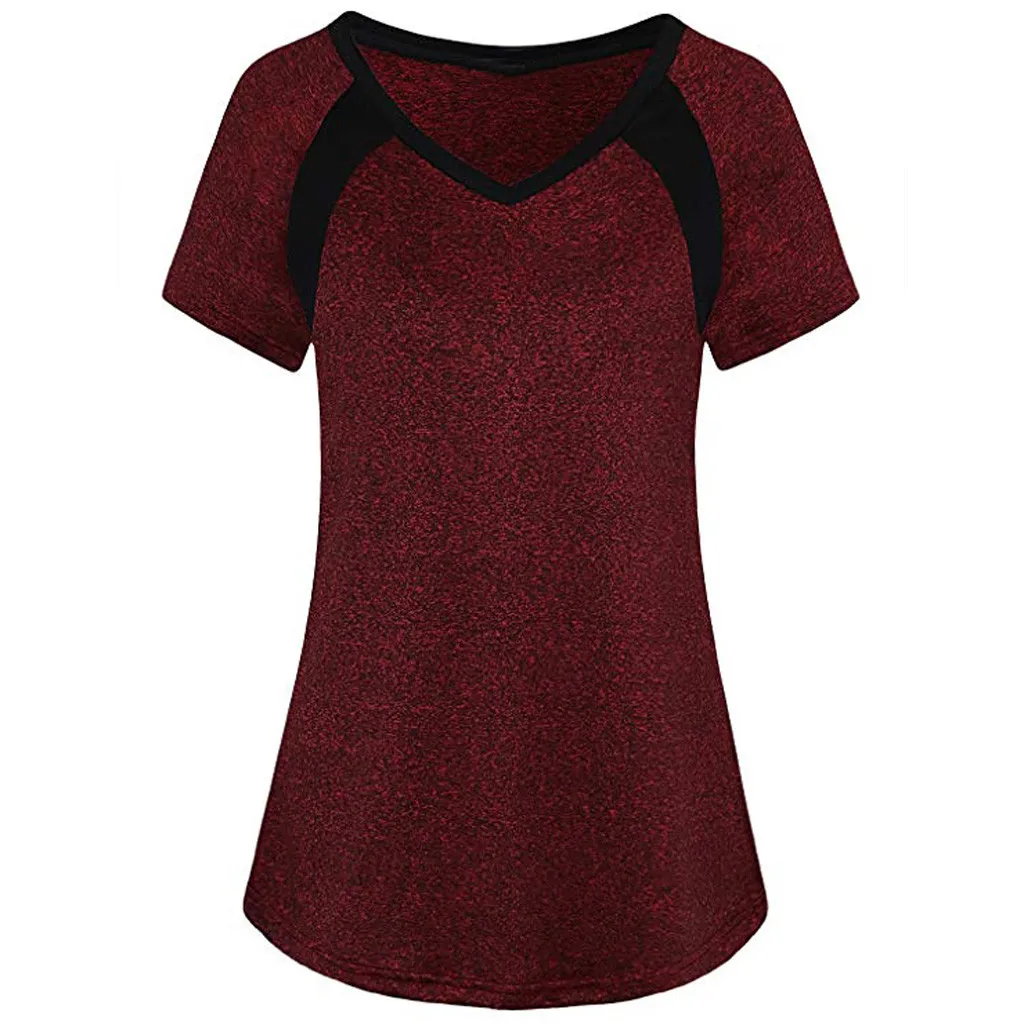 Модная женская Повседневная футболка с коротким рукавом Dri для тренировок туника