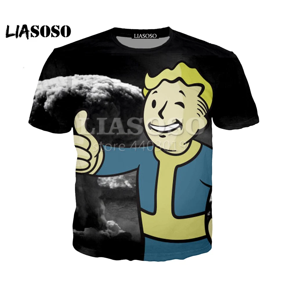 11 LIASOSO летняя новинка футболка 3D цветная печать Fallout 4 игра персонаж для мужчин и wo мужская верхняя одежда брендовая одежда SE1077 - Цвет: 11