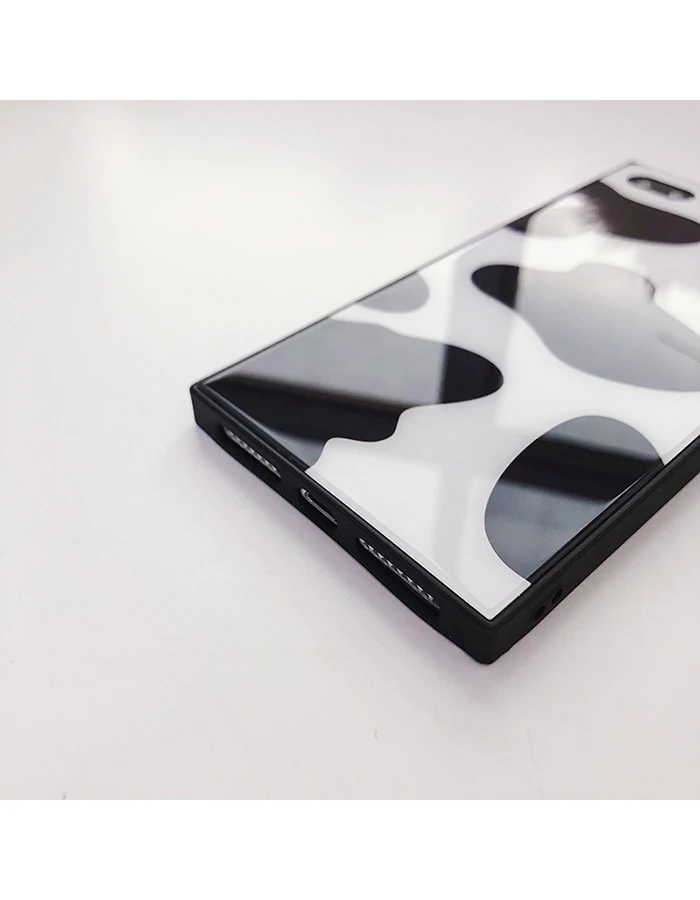 GlamPhone чехол, черный, белый узор, стеклянный чехол для телефона, для iphone X, 8, 8 PLUS, 7, 7 PLUS, 6, 6 PLUS, 6 S, 6S+, жесткий чехол на заднюю панель, Capa