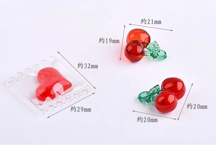 Сделай сам изготовление ювелирных изделий 30 шт./лот милые сердца/вишня акриловый