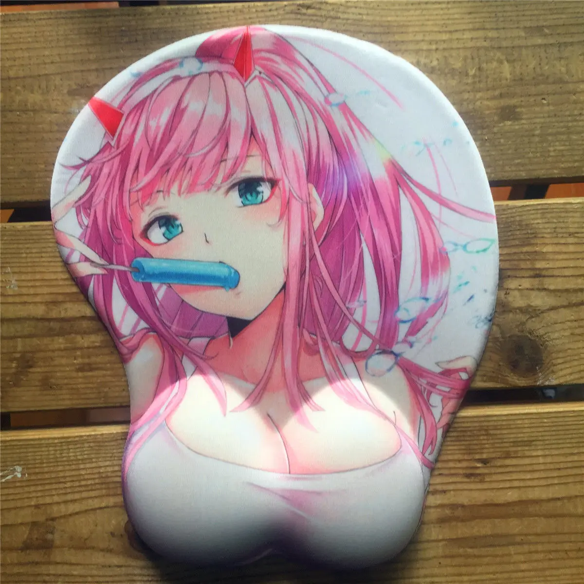 Darling In The Franxx Zero Two Силикагель 3D коврик для мыши Коврик для мыши подставка для запястья