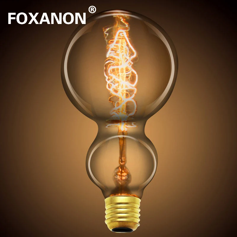 Винтажная лампа Эдисона ST64 накаливания 220В Лампа ретро лампы 40 Вт ST58 G80 G95 A60 ночник