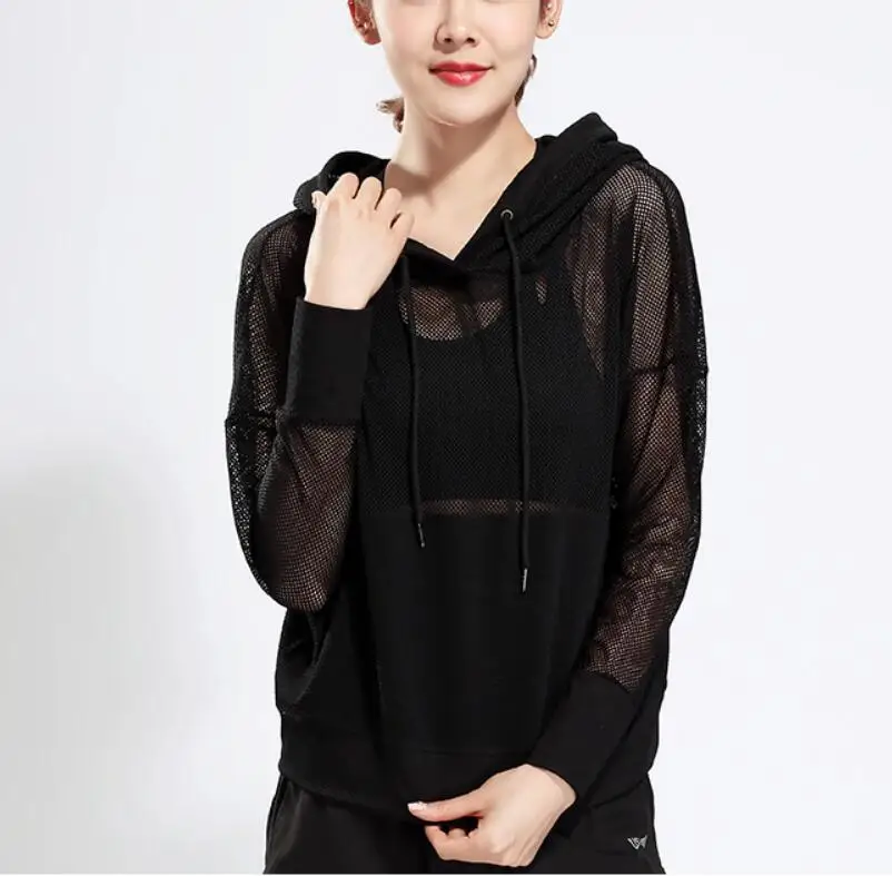 Толстовка Женская однотонная белая черная с сеточкой | одежда