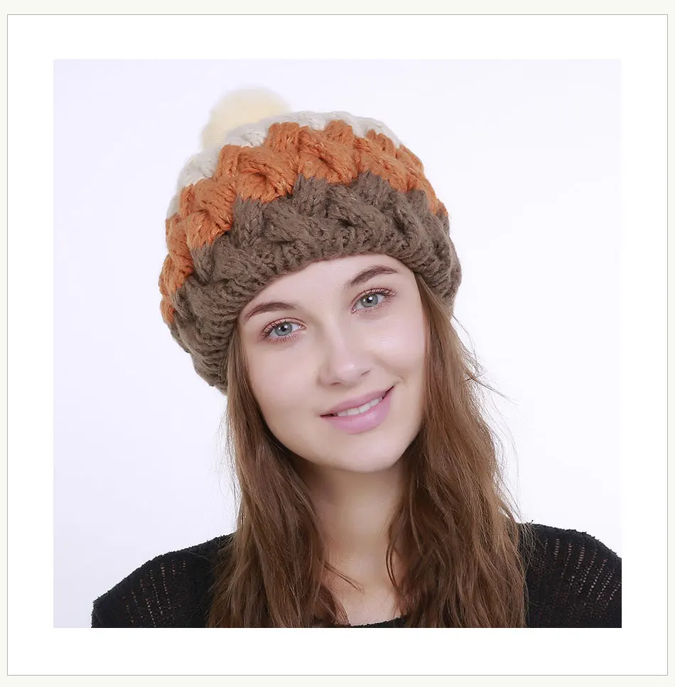 Групповые модные вязаные помпоны Skullies& вязаные шапочки шерстяные шапки женские зимние шапки женские шапочки толстые теплые женские шапки подарок