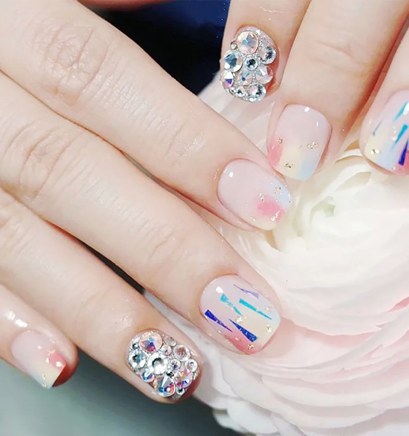 1 сумка кристалл AB Стразы смешанные размеры красочные 3D украшения для ногтей