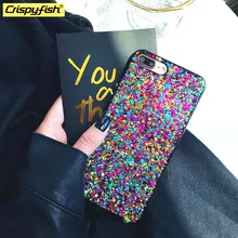Crispyfish Glitter Rainbow Soft TPU Silicone Phone Case For iPhone 6 6s 7 8 Plus 11 pro Shiny Cases For iphone X XR XS MAX Cover