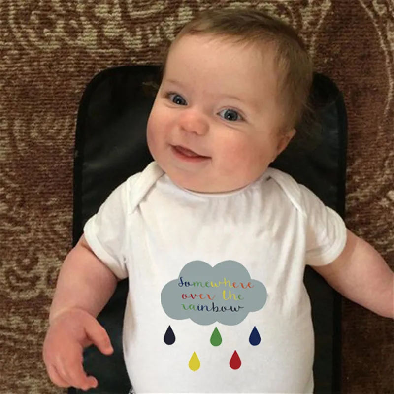 DERMSPE/Повседневный хлопковый комбинезон с короткими рукавами и надписью облака