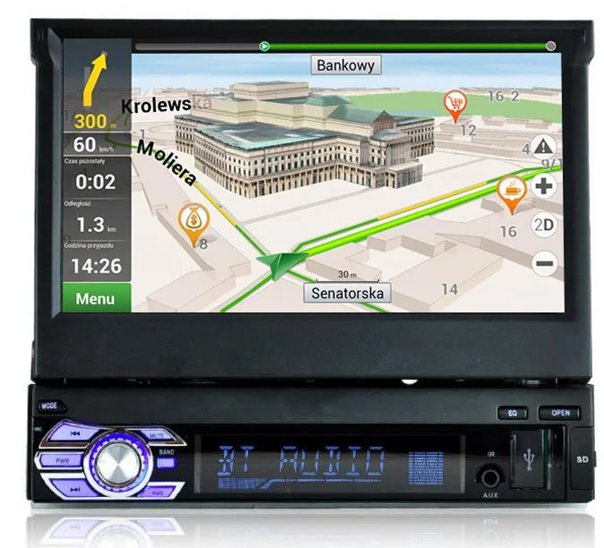 Handfree Bluetooth gps автомобильное радио CD DVD плеер аудио стерео в тире FM приемник Aux Вход MP3 MP4 USB SD с пультом дистанционного управления