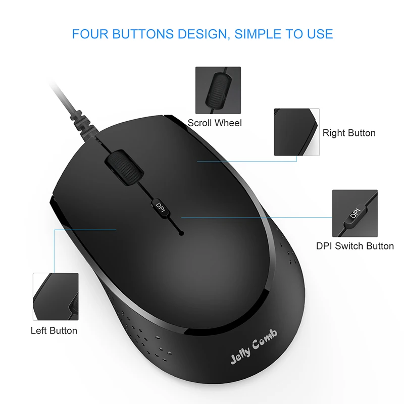 Желе расческа USB кабель type C мышь Проводная эргономичная мышь для компьютера ноутбука мышь для Apple Macbook Pro Chromebook мобильный телефон