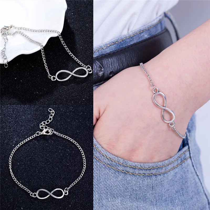 Новинка 2017 Bijoux модный винтажный браслет Бесконечность 8 подарочные браслеты