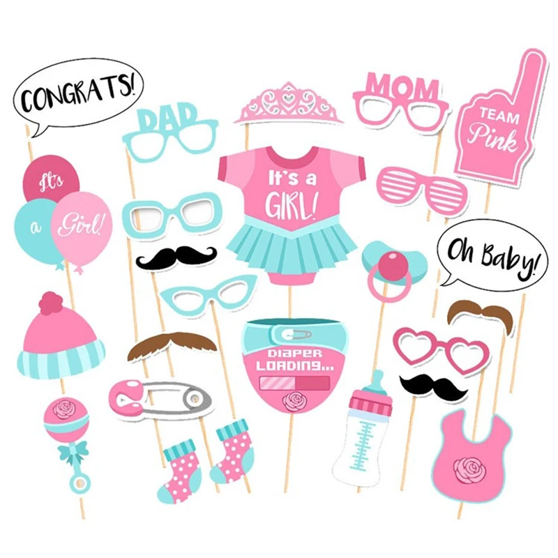 Amawill 25 шт. Baby Shower Photo Booth Реквизит его мальчик/девочки Дети сувениры партия