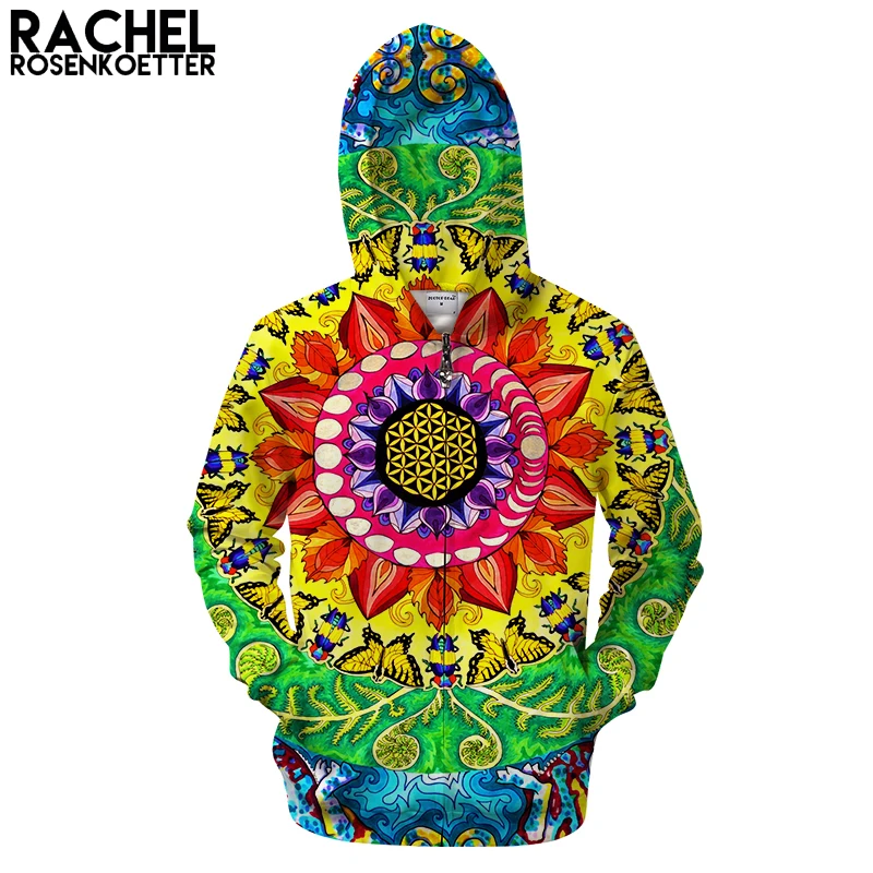 

Samsara Mandala Rectangle Print By Rachel RosenkoetterArt 3D Hoodies Men Women Casual Sweatshirt ZipperTracksuit Pullover Jacket
