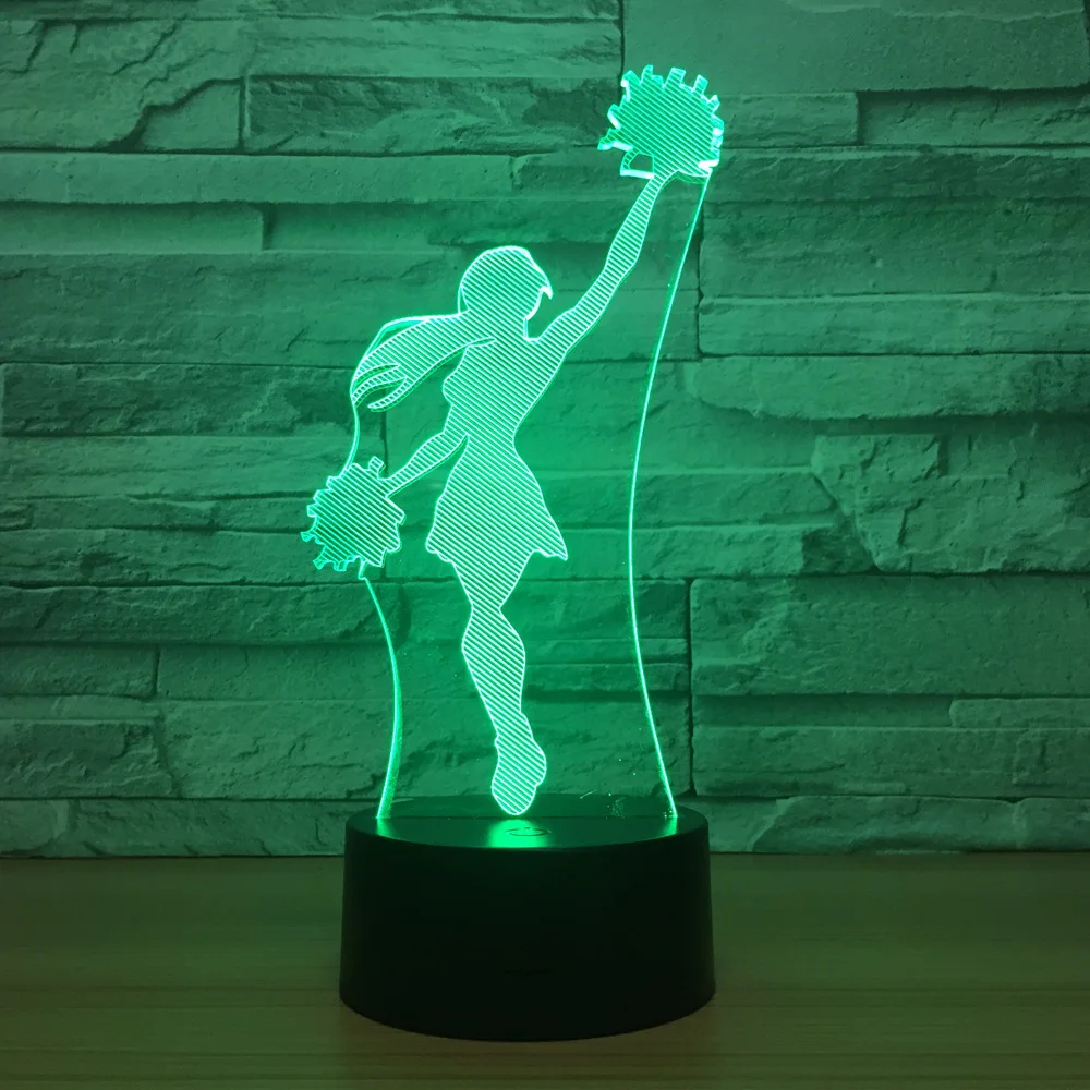Ночник с 3D иллюзией для танцующей девочки светодиодный акриловый ночной