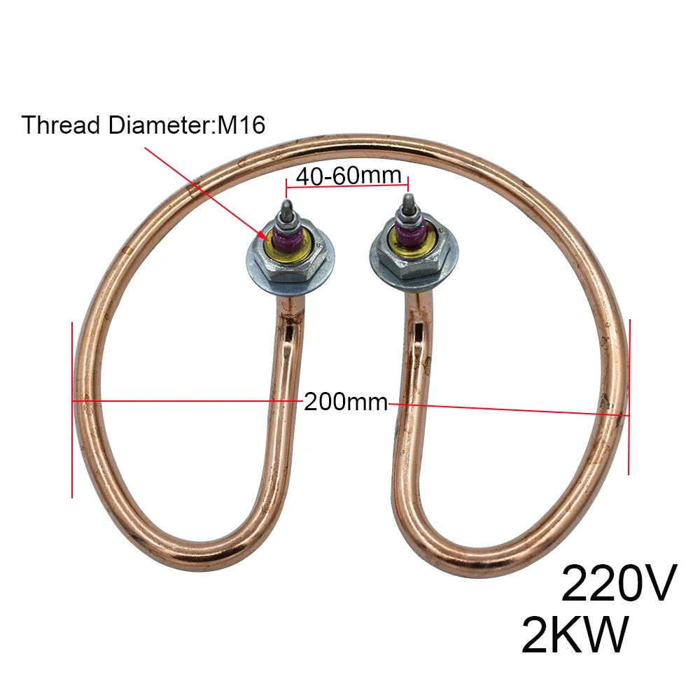 Red Copper Bucket Heating Element 220V 2KW M16 Thread Water Electric Tube Heater---Not rusty | Обустройство дома