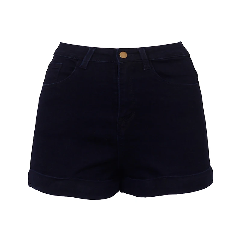 dark blue Wixra базовые шорты женские джинсовые шорты с высокой талией женские джинсовые шорты размера плюс - Цвет: dark blue