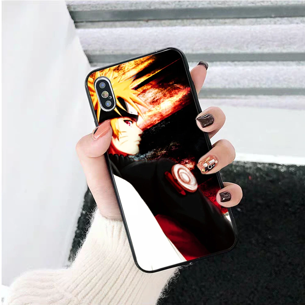 Оригинальный черный силиконовый чехол Naruto Uchiha Obito для iPhone 5 5S 6 6S Plus 7 8 11 Pro X XS Max XR |