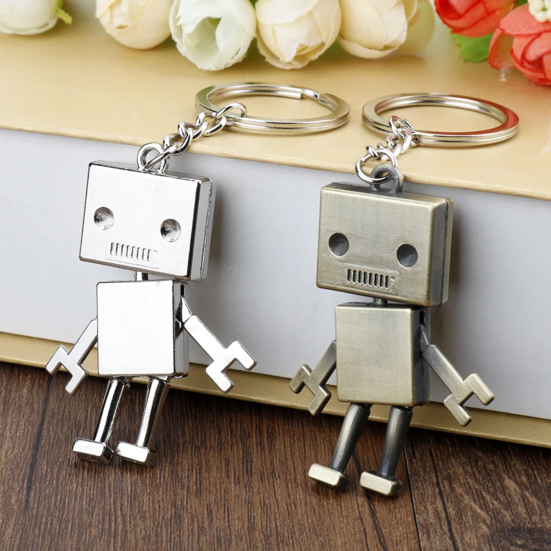 

Cute Creative Robot Model Alloy Metal Keychain Car Pendant Keyring Children Kids Men Birthday Christmas Gift