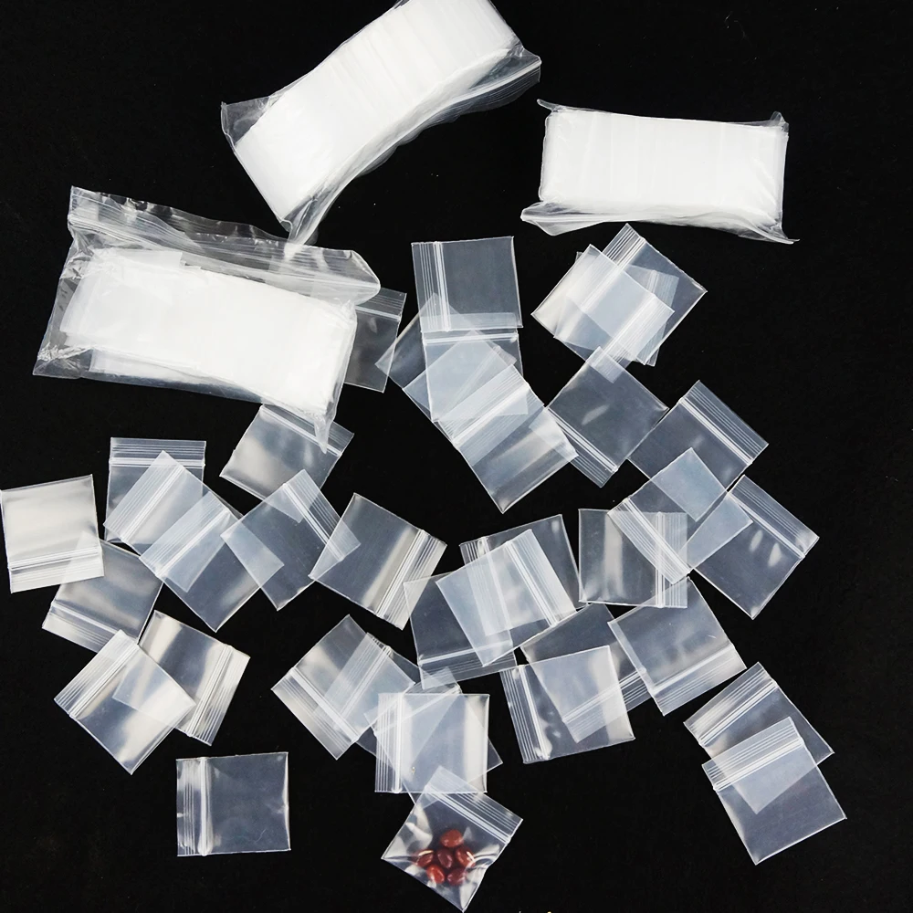 

1000pcs/3.5x4cm Small Bags, Thicker Transparent PE Ziplock Pouches Zip Resealable, Ear Ring Packing Chilli Sauce Plastic Pocket