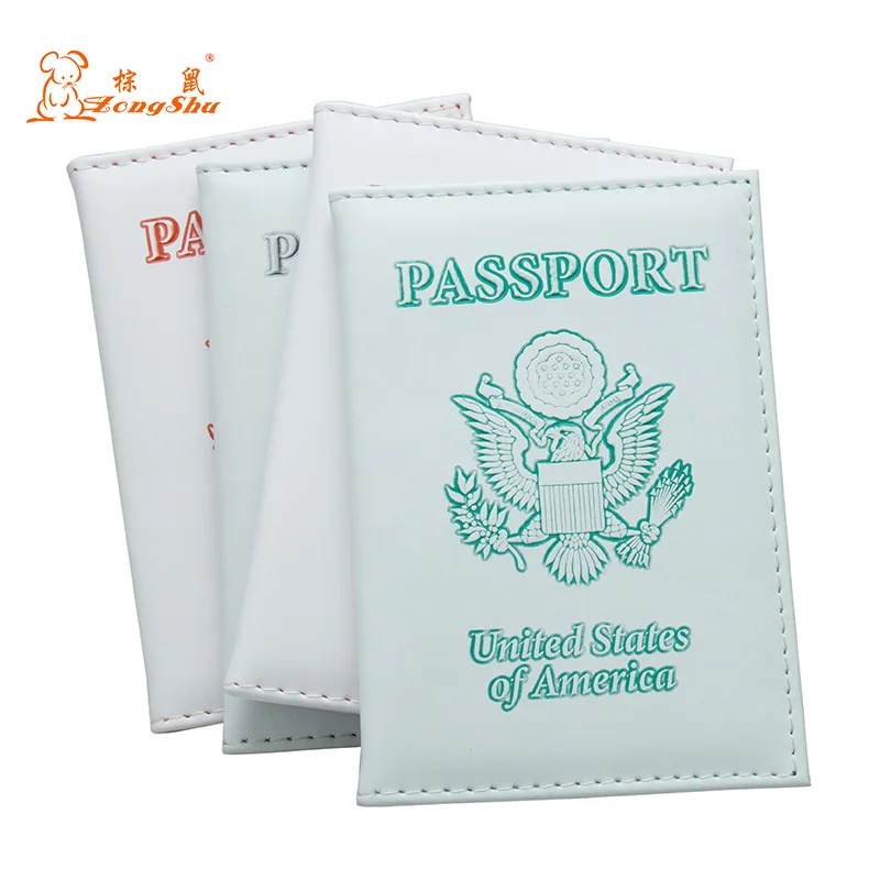 

The USA green and white convenient red PU Leather passport holder women passport case multifunctional travel clip with travling