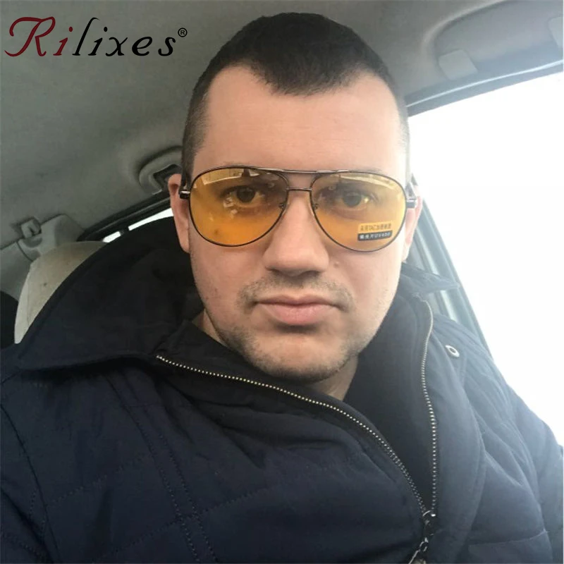 Мужские Солнцезащитные очки хамелеоны RILIXES с ночным видением поляризационные