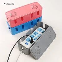 desktop cable storage box wire management socket power strip fixed take up case power cord socket data cable storage organizer