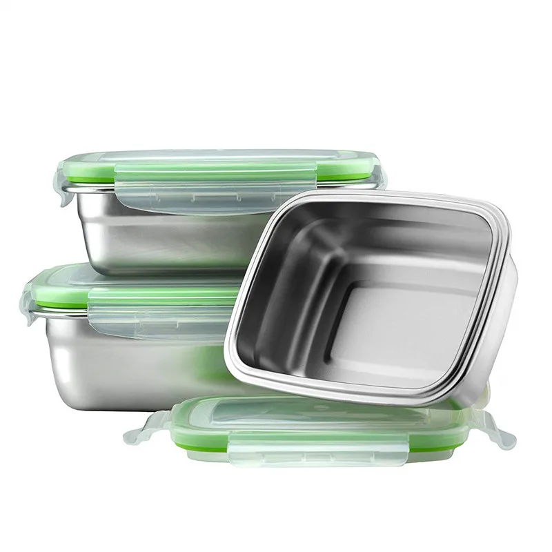 MICCK 304Stainless Steel Crisper Lunch Box Eco-friendly Portable Food Storage Container Refrigerator Leakproof Outdoor Lunchbox | Дом и сад