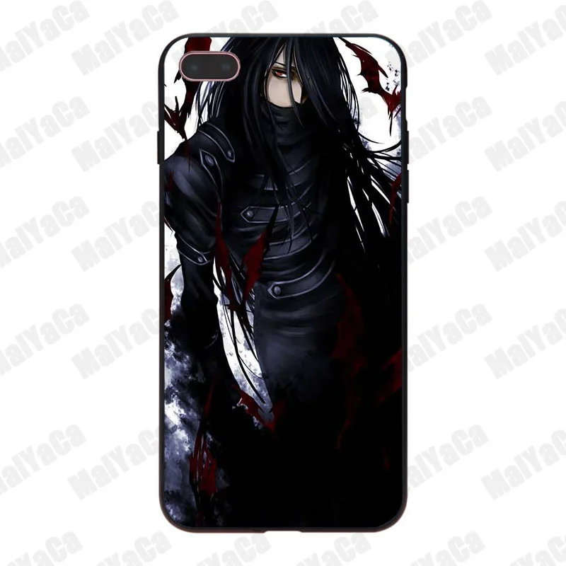 Алукард Hellsing черный скраб милые мягкие Аксессуары для телефона чехол iPhone 8 7 6 6S Plus