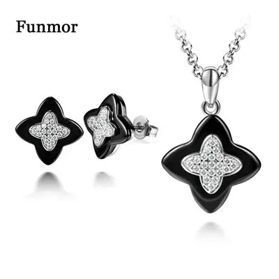 Funmor ожерелье на каждый день серьги ювелирный набор растения аксессуары